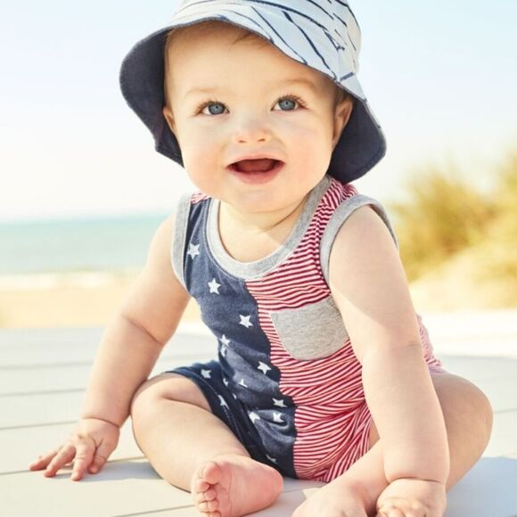 NWT Carter's Baby 4th Of July Cotton Romper - Picture 2 of 6